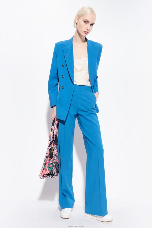 sus | Top cu logo jacquard cu dantela Pinko roz alb fum B0D08326