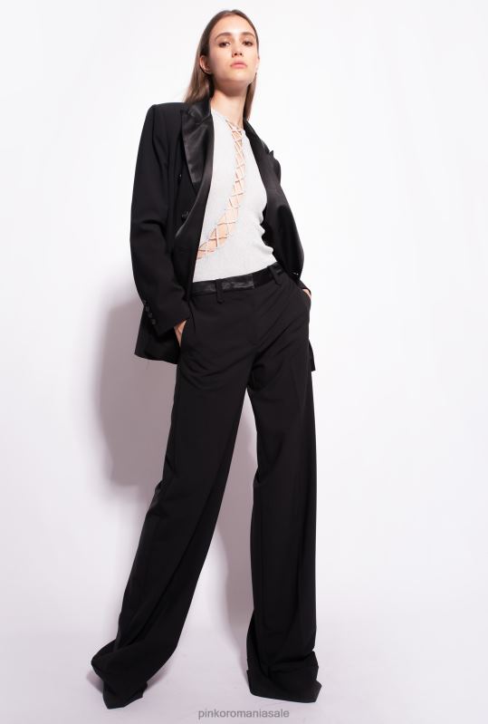 sus | Top din tricot din nervură lurex cu detalii încrucișate Pinko argint metalic B0D08456