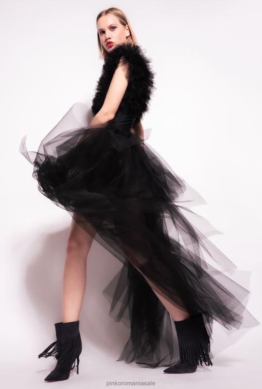 sus | body cu bretele din tul Pinko limuzina neagră B0D08437