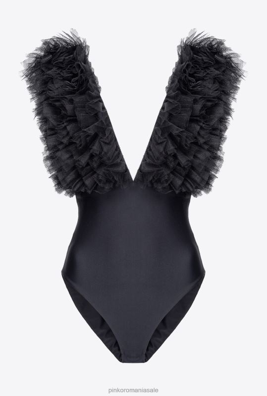 sus | body cu bretele din tul Pinko limuzina neagră B0D08437