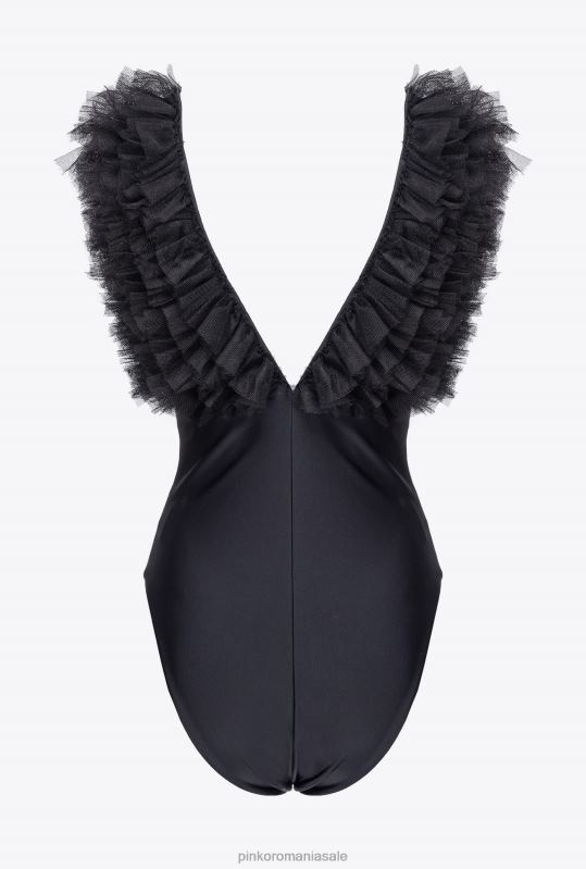 sus | body cu bretele din tul Pinko limuzina neagră B0D08437