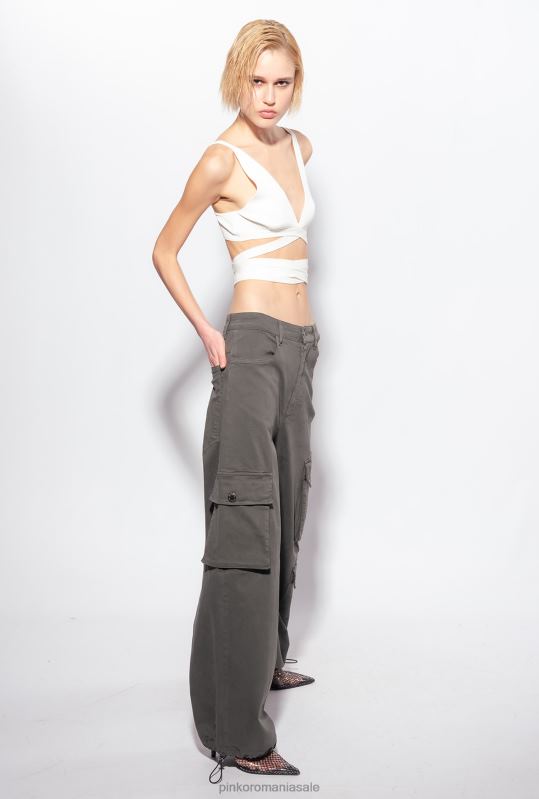 sus | braletă din tricot în coaste Pinko alb de mătase B0D08378