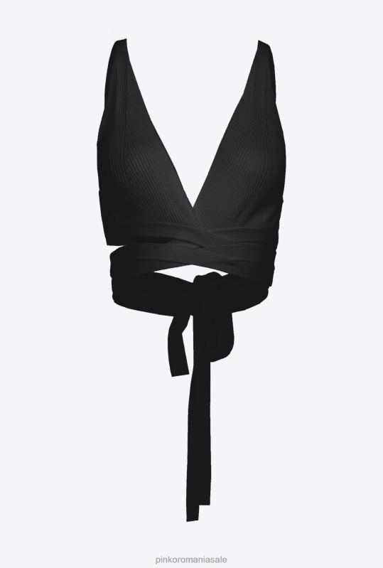 sus | braletă din tricot în coaste Pinko limuzina neagră B0D08376