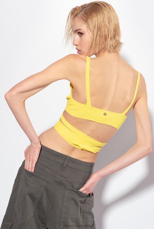 sus | braletă din tricot în coaste Pinko verde - solfatara B0D08377