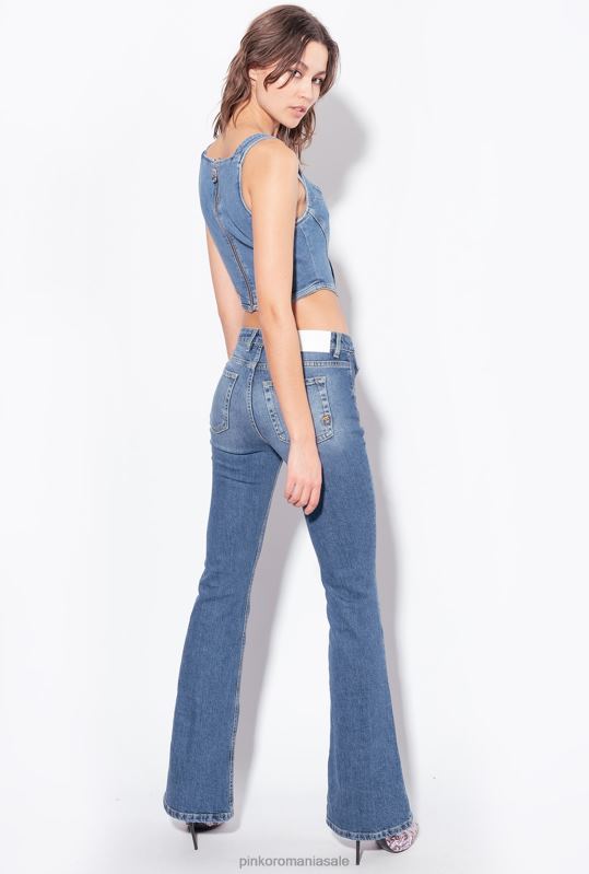 sus | bustieră din denim Pinko spălare mijlocie închisă B0D08386