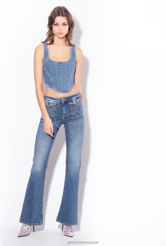 sus | bustieră din denim Pinko spălare mijlocie închisă B0D08386