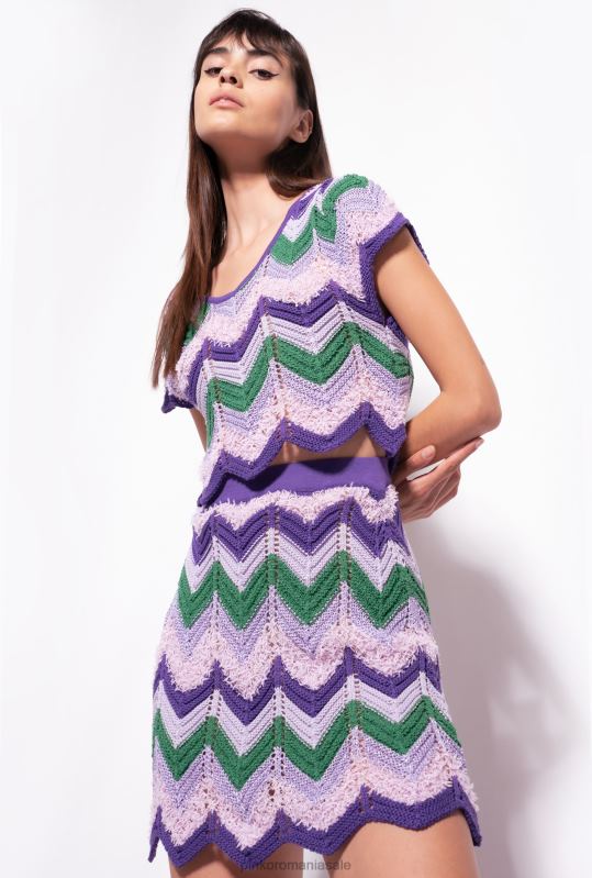 sus | crop top croșetat Pinko mult. verde/liliac B0D08340