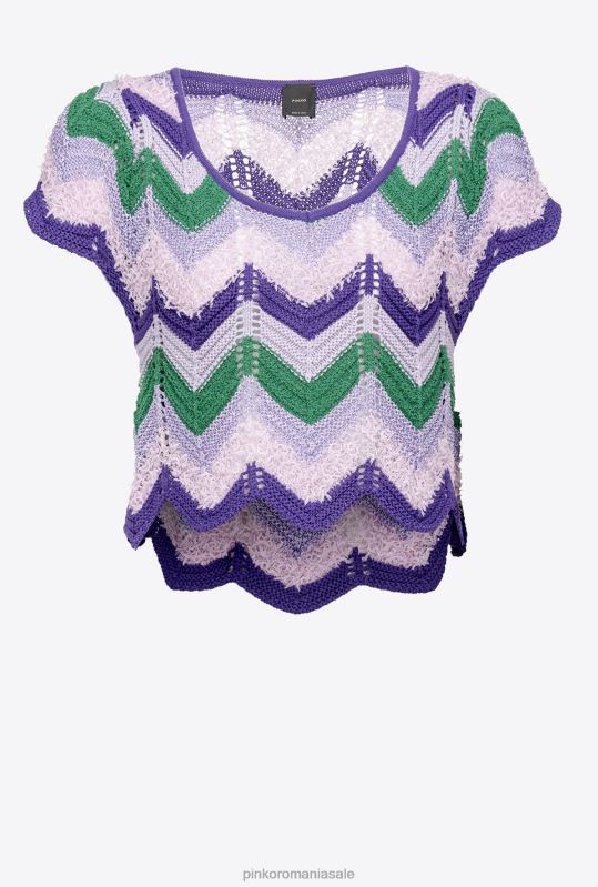 sus | crop top croșetat Pinko mult. verde/liliac B0D08340