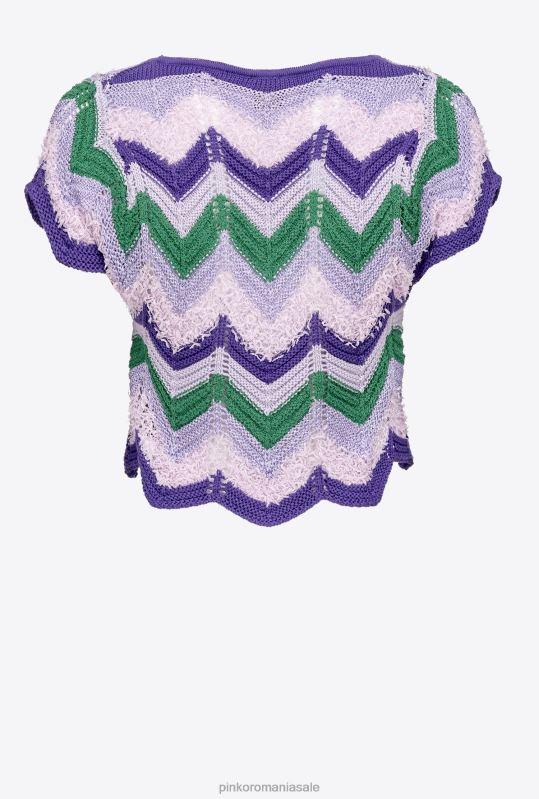 sus | crop top croșetat Pinko mult. verde/liliac B0D08340