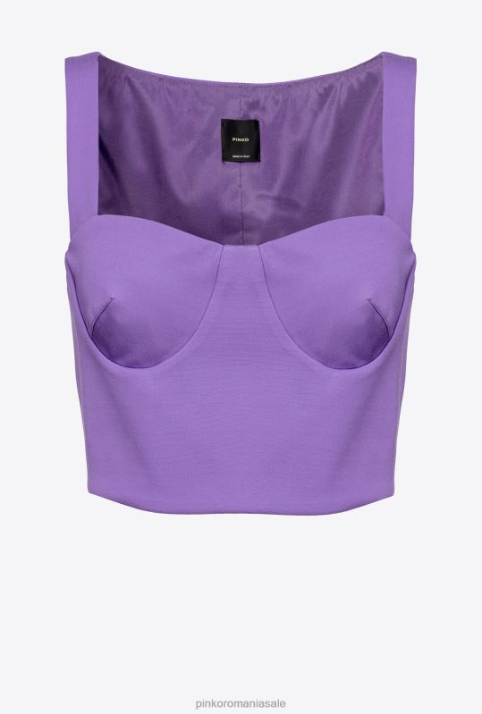 sus | crop top cu efect de scuba Pinko liliac lavandă B0D08347