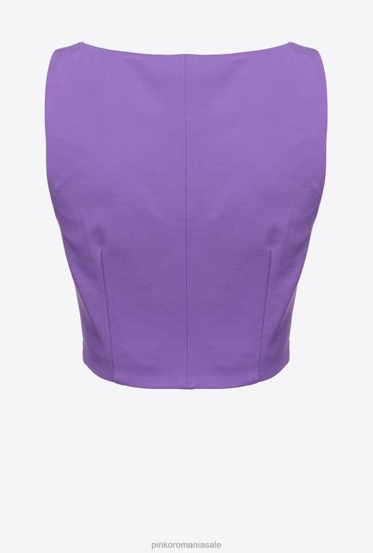 sus | crop top cu efect de scuba Pinko liliac lavandă B0D08347