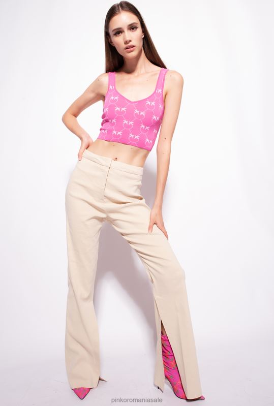 sus | crop top cu monogramă jacquard Pinko fucsia/roz B0D08422