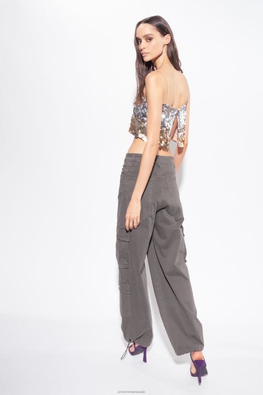 sus | crop top cu paiete cu efect de decolorare Pinko aur argint B0D08317