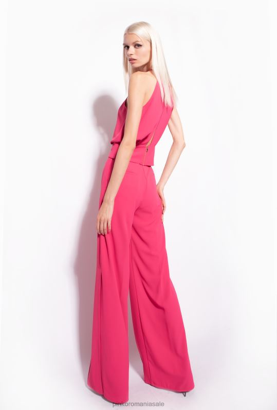 sus | crop top curgător din crepon Pinko roșu zmeură B0D08356