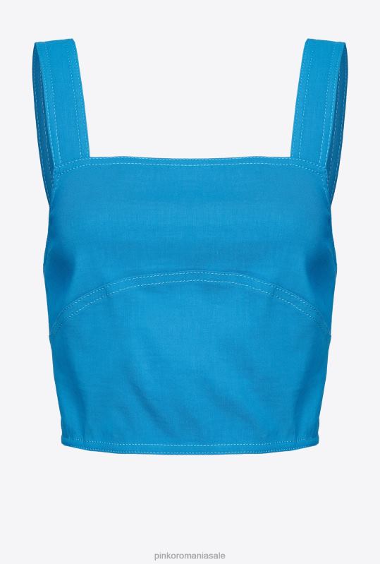 sus | crop top din in stretch Pinko director albastru B0D08449