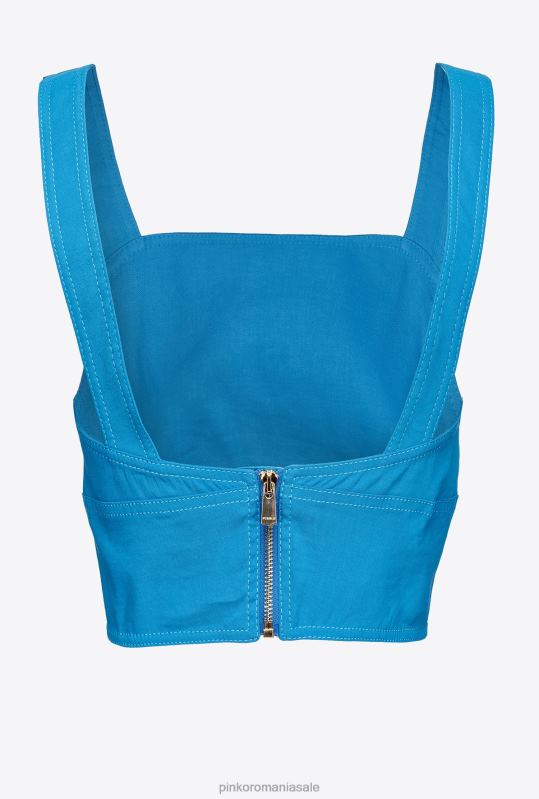 sus | crop top din in stretch Pinko director albastru B0D08449