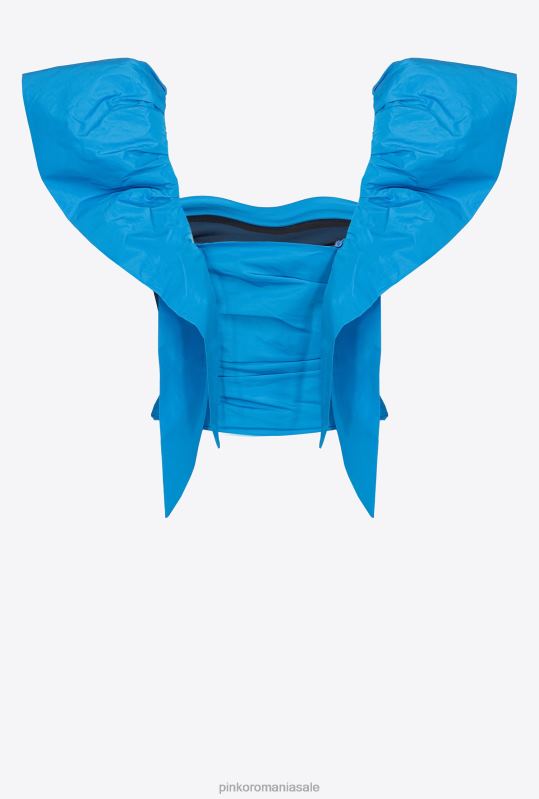 sus | crop top din tafta Pinko director albastru B0D08329