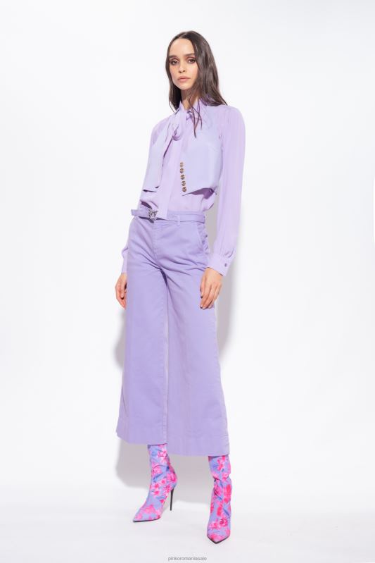 sus | gilet cu gât Pinko liliac - sorbet închis B0D08335