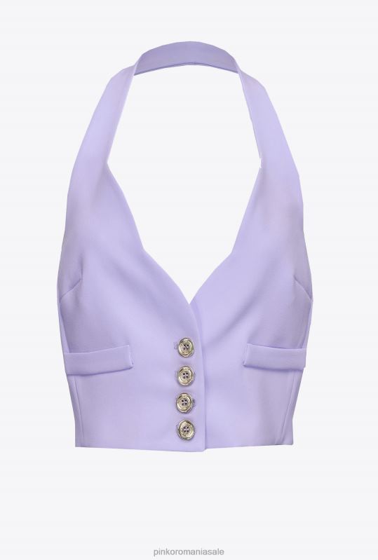 sus | gilet cu gât Pinko liliac - sorbet închis B0D08335
