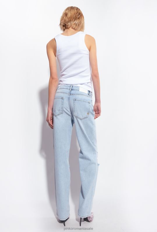 sus | maiou cu broderie cu pasăre de dragoste Pinko alb strălucitor B0D08374