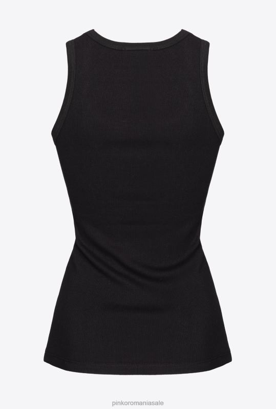 sus | maiou cu broderie cu pasăre de dragoste Pinko limuzina neagră B0D08373