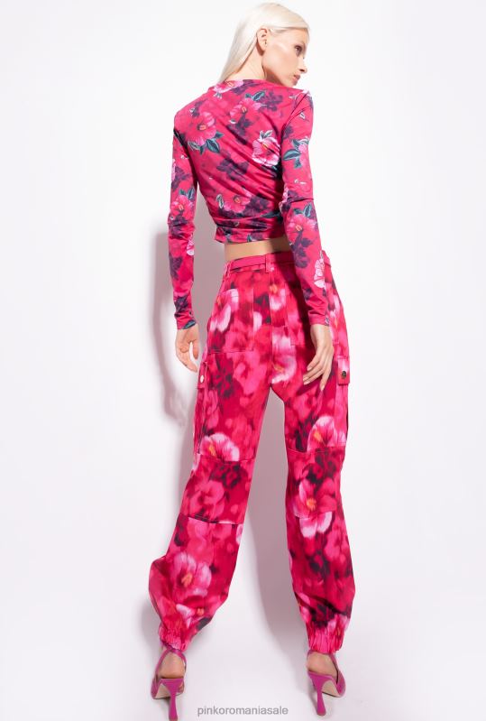 sus | pulover cu imprimeu hibiscus Pinko multi. fucsia/roz B0D08407