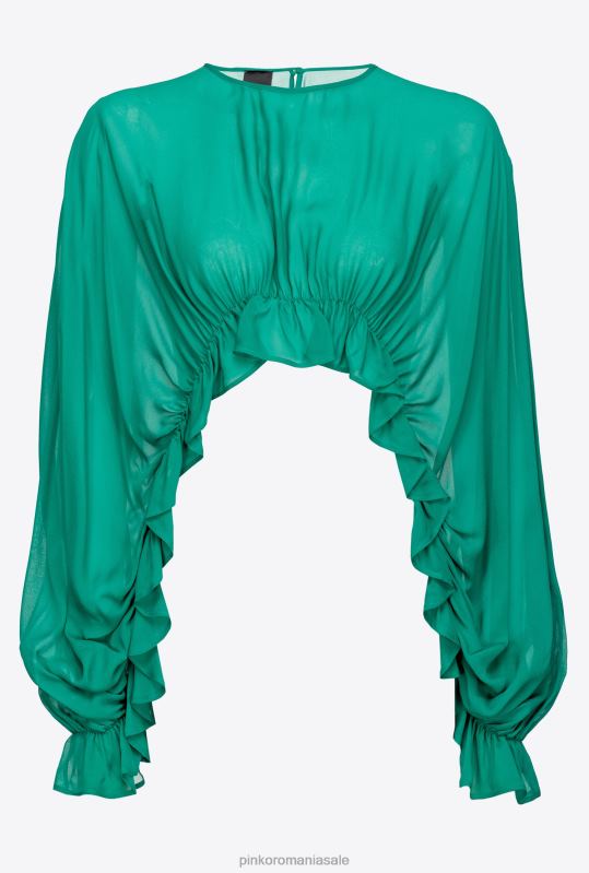 sus | ridica din umeri cu volane Pinko caramel de cauciuc B0D08487