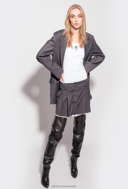 sus | top cu broderie Pinko alb strălucitor B0D08493