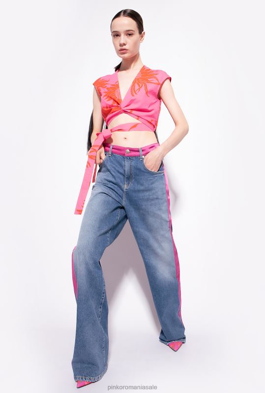 sus | top cu cercevea și flori mari imprimate Pinko roz/rosu B0D08371