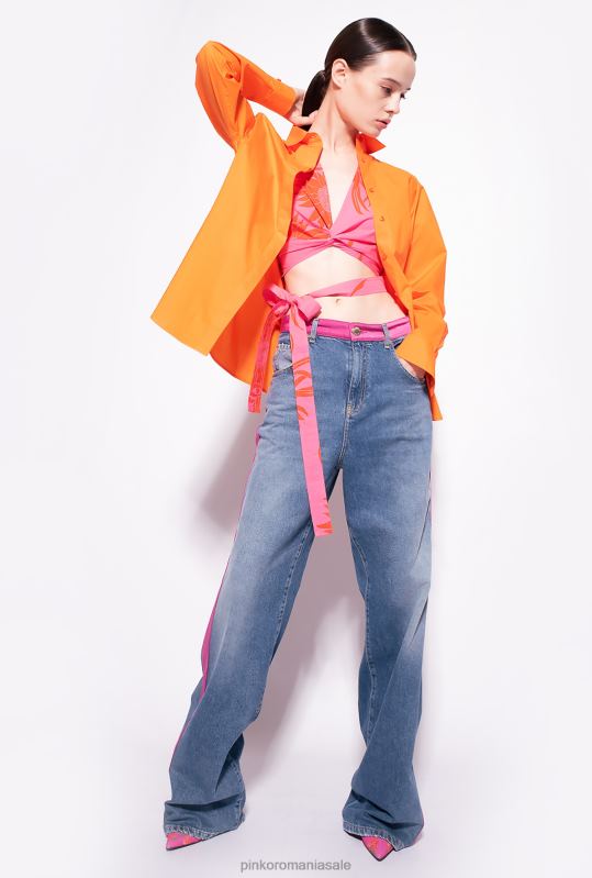 sus | top cu cercevea și flori mari imprimate Pinko roz/rosu B0D08371