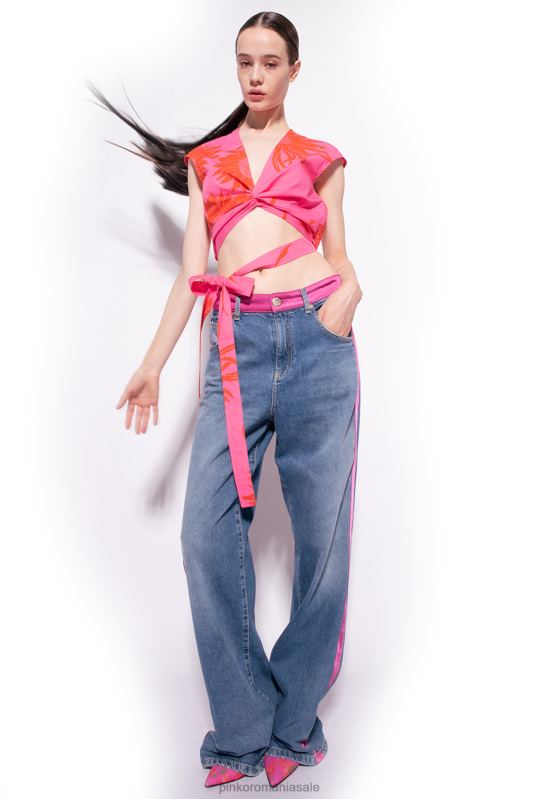 sus | top cu cercevea și flori mari imprimate Pinko roz/rosu B0D08371