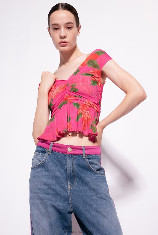 sus | top cu imprimeu floral Pinko multi fucsia/rosu B0D08370