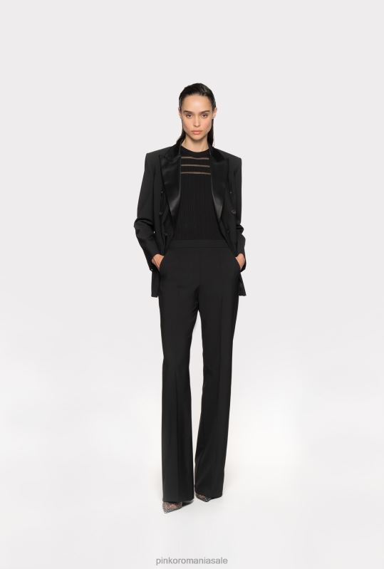 sus | top cu nervuri cu detalii transparente Pinko limuzina neagră B0D08431