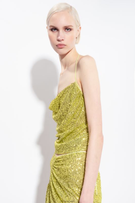 sus | top cu paiete deschis la spate Pinko verde - solfatara B0D08321