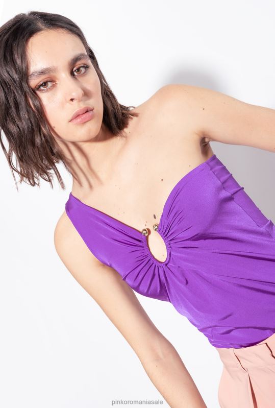 sus | top cu un singur umăr cu inel Pinko mândrie violet B0D08463