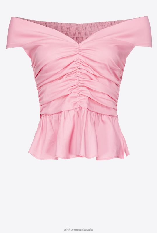 sus | top din poplin cu umeri deschisi Pinko roz mare B0D08359