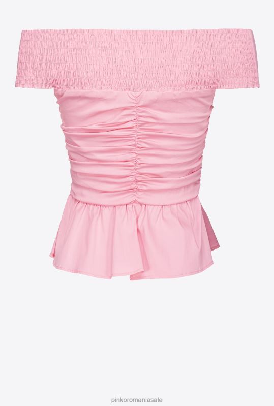 sus | top din poplin cu umeri deschisi Pinko roz mare B0D08359