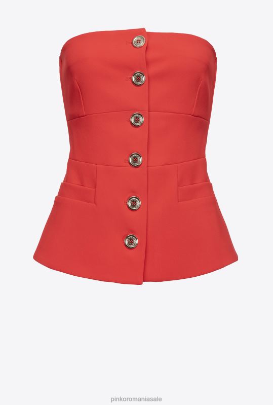 sus | top fără mâneci cu nasturi Pinko formula 1 roșu B0D08333