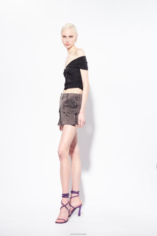 sus | top fără umeri din jerseu fluid Pinko limuzina neagră B0D08348