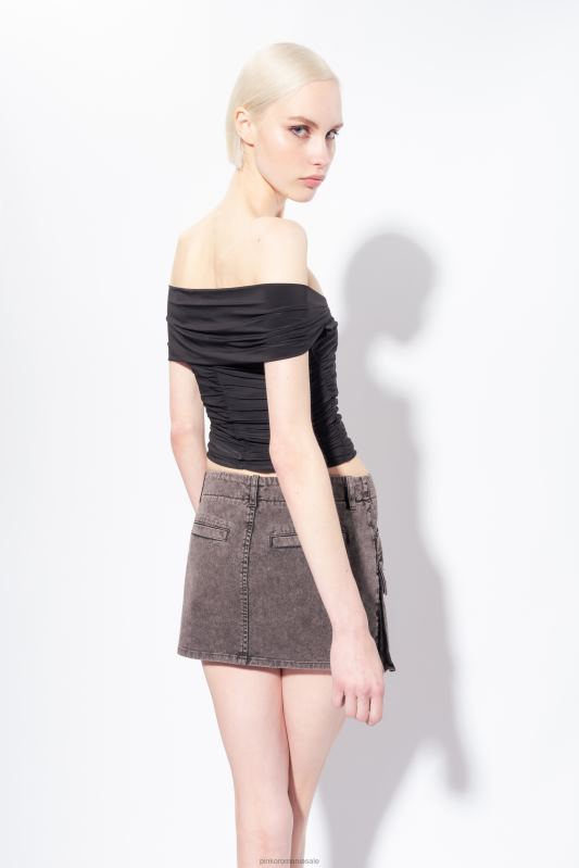 sus | top fără umeri din jerseu fluid Pinko limuzina neagră B0D08348