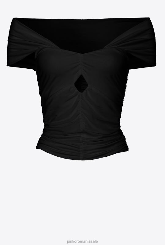 sus | top fără umeri din jerseu fluid Pinko limuzina neagră B0D08348