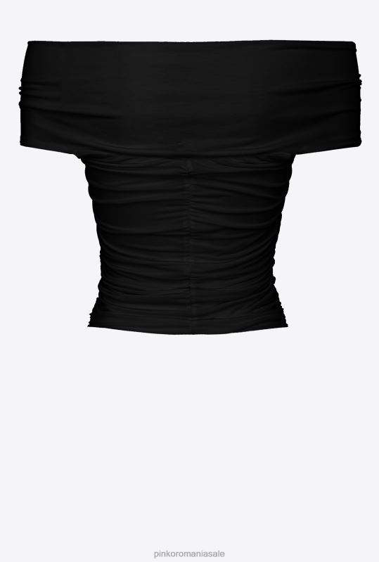 sus | top fără umeri din jerseu fluid Pinko limuzina neagră B0D08348