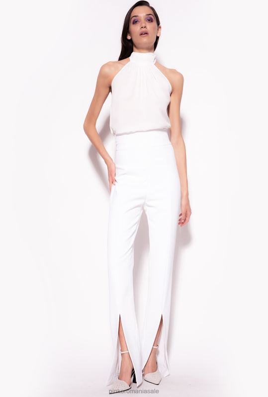 sus | top georgette cu halterneck Pinko aproape alb B0D08324