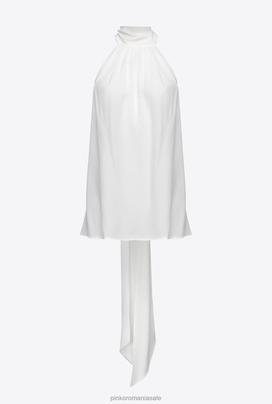 sus | top georgette cu halterneck Pinko aproape alb B0D08324