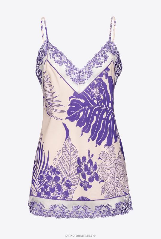 sus | top marocain cu imprimeu tropical Pinko nud/violet B0D08349