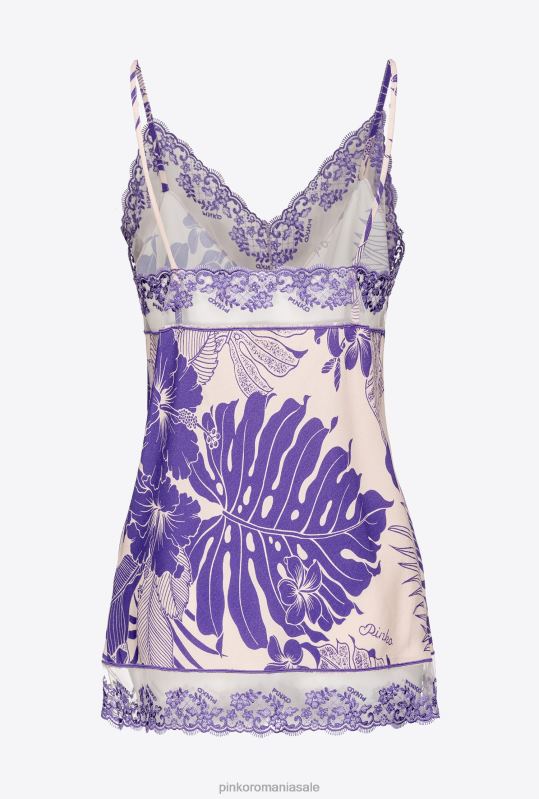 sus | top marocain cu imprimeu tropical Pinko nud/violet B0D08349