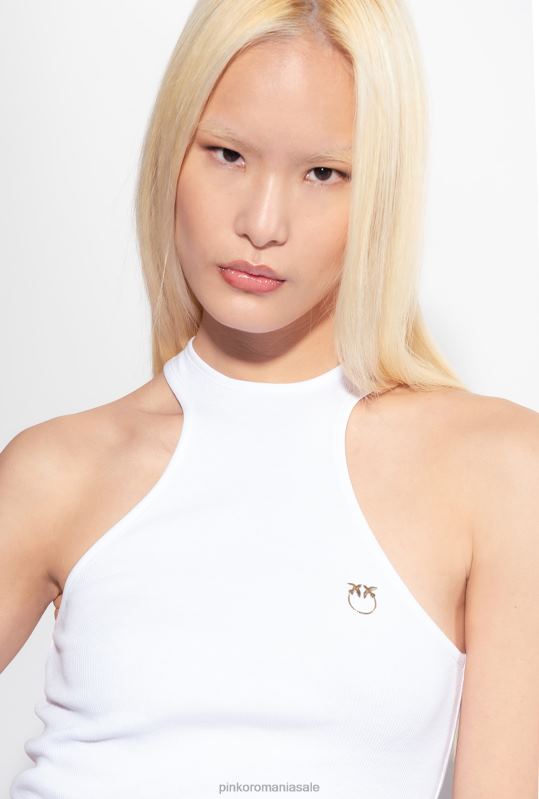 sus | vestă cu nervuri Pinko alb strălucitor B0D08443