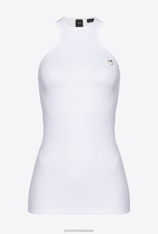 sus | vestă cu nervuri Pinko alb strălucitor B0D08443