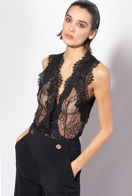 sus | vesta din dantela valenciennes Pinko limuzina neagră B0D08353