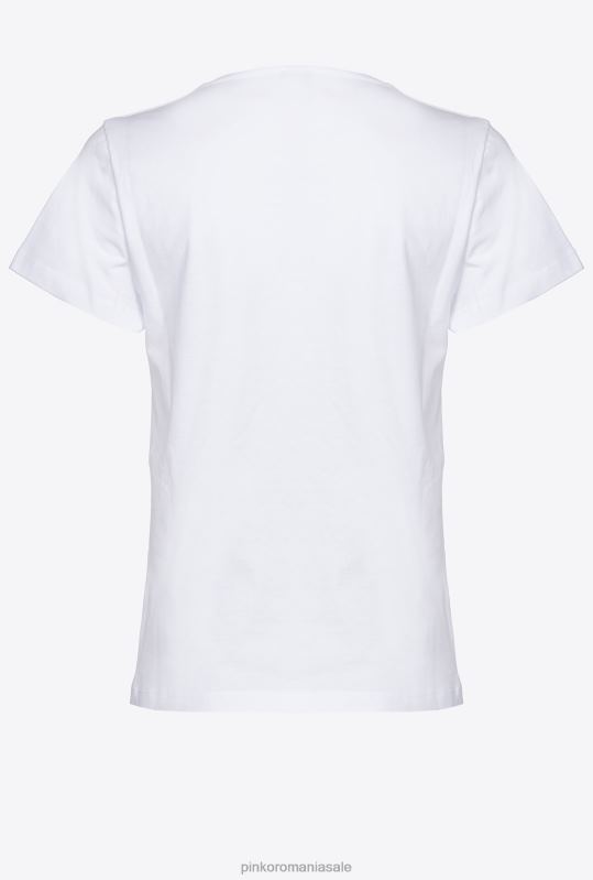 tricou | tricou cu broderie cirese Pinko alb strălucitor B0D08453